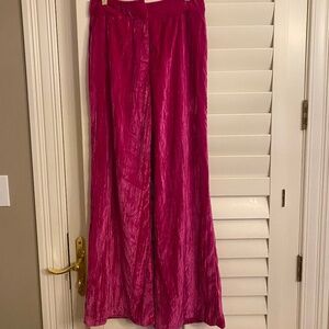 Nasty Gal Pink Velvet Trousers Size 8